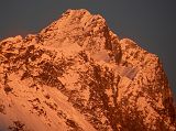 Gokyo Ri 06-3 Lhotse and Lhotse Shar Close Up From Gokyo Ri At Sunset Lhotse and Lhotse Shar burn red in the last rays of the sun from Gokyo Ri.